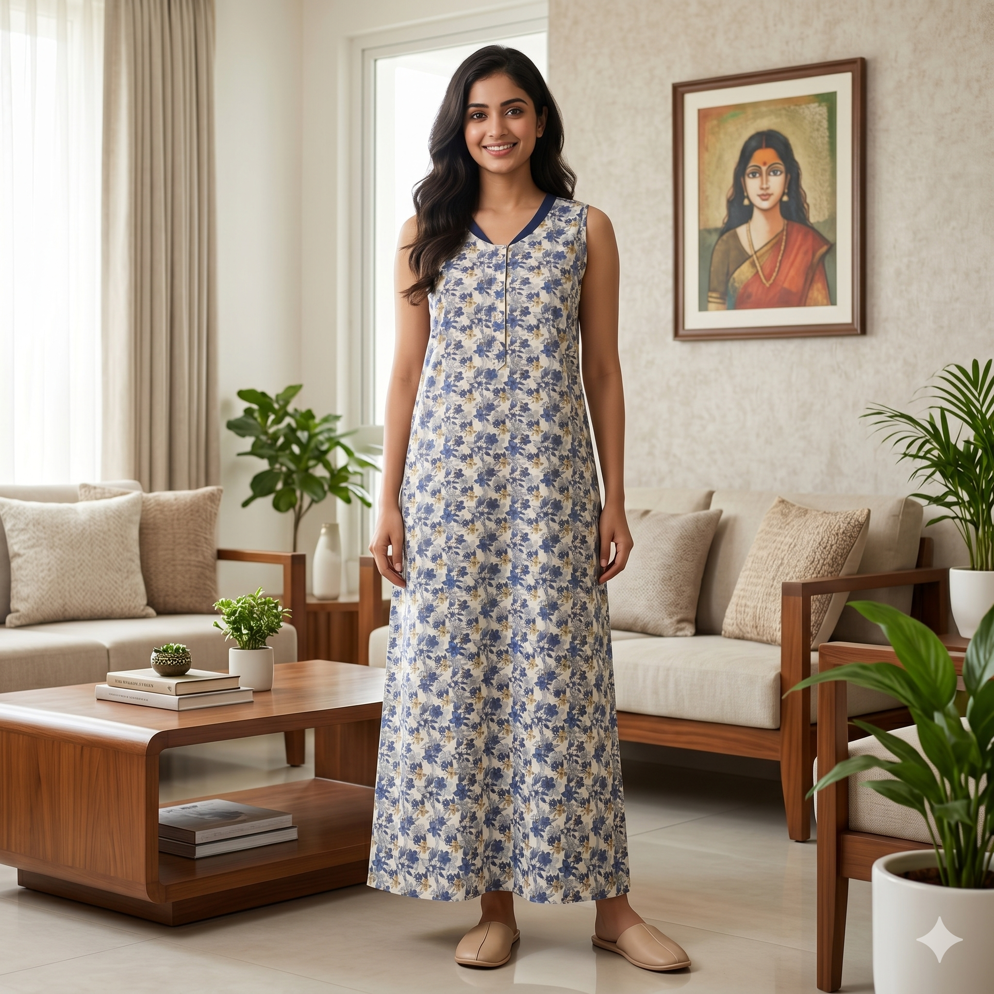 Bizzy Lizzy Blue Lily 2pc Set Housecoat