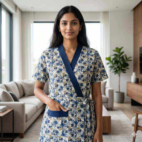 Bizzy Lizzy Blue Lily 2pc Set Housecoat
