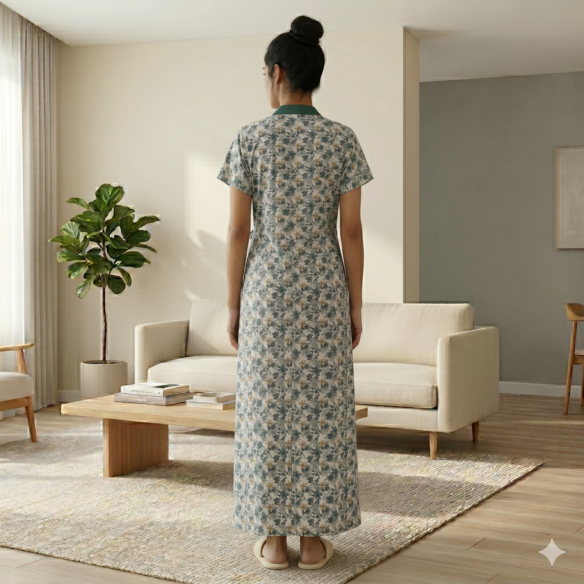 Bizzy Lizzy Green Lily 2pc Set Housecoat