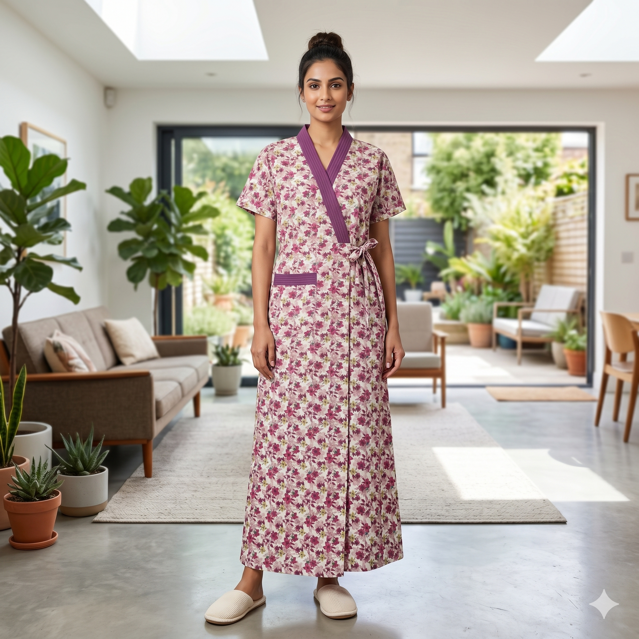 Bizzy Lizzy Purple Lily 2pc Set Housecoat