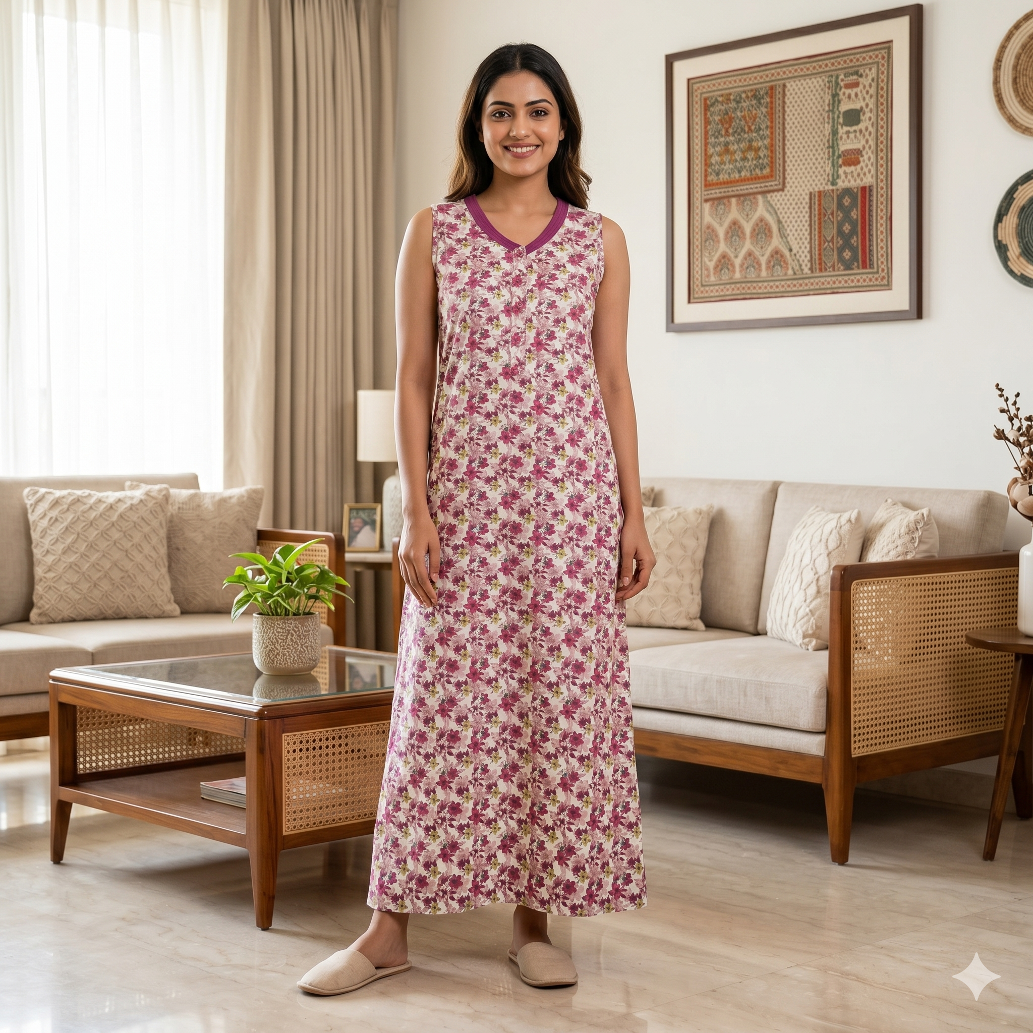 Bizzy Lizzy Purple Lily 2pc Set Housecoat