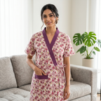 Bizzy Lizzy Purple Lily 2pc Set Housecoat