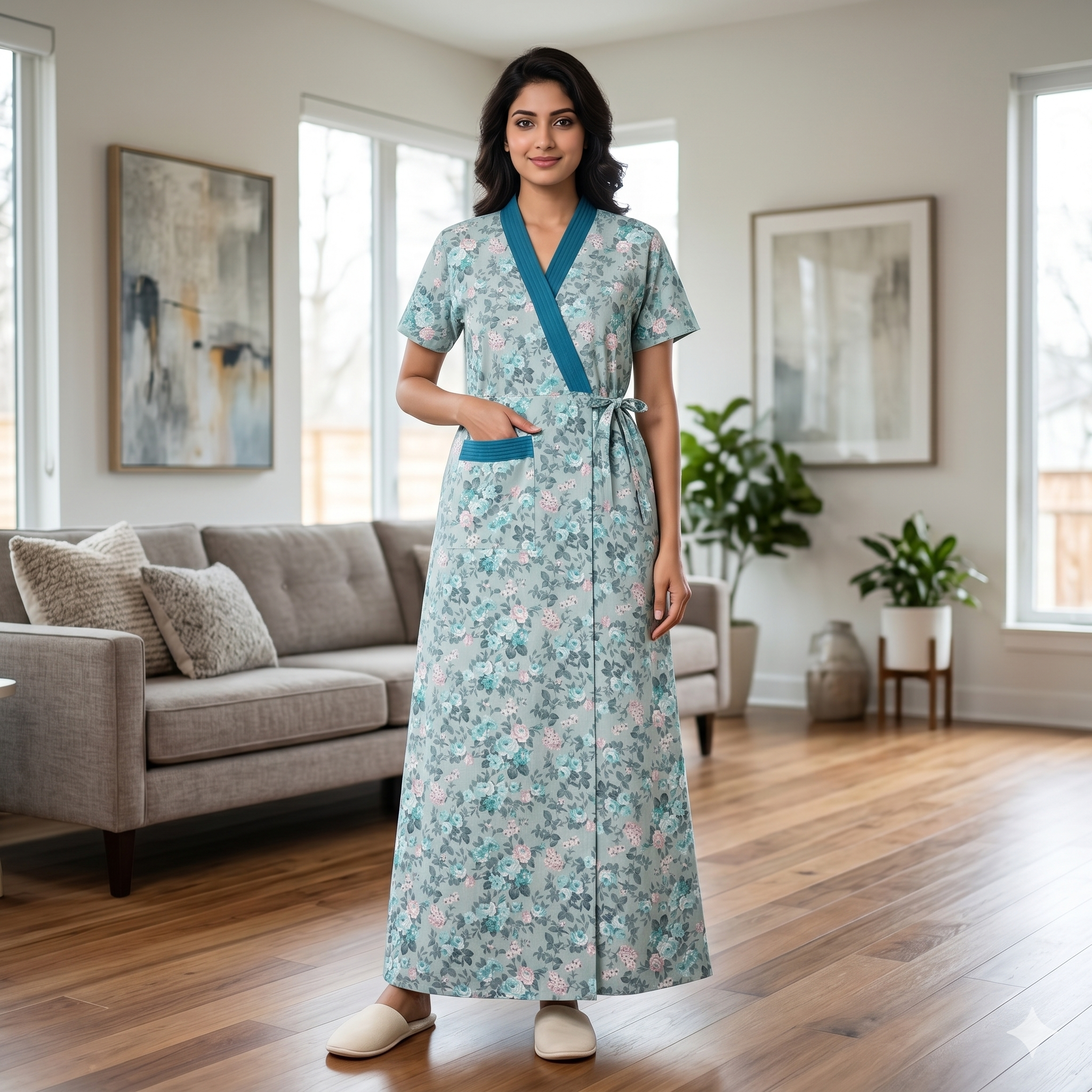 Bizzy Lizzy Pink Tulip 2pc Set Housecoat