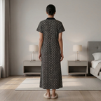 Pure Cotton Black Heliconia Housecoat