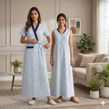 Bizzy Lizzy Light Blue Alstroemeria 2pc Set Housecoat