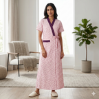 Bizzy Lizzy Light Pink Alstroemeria 2pc Set Housecoat
