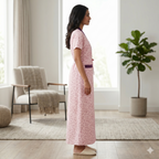 Bizzy Lizzy Light Pink Alstroemeria 2pc Set Housecoat