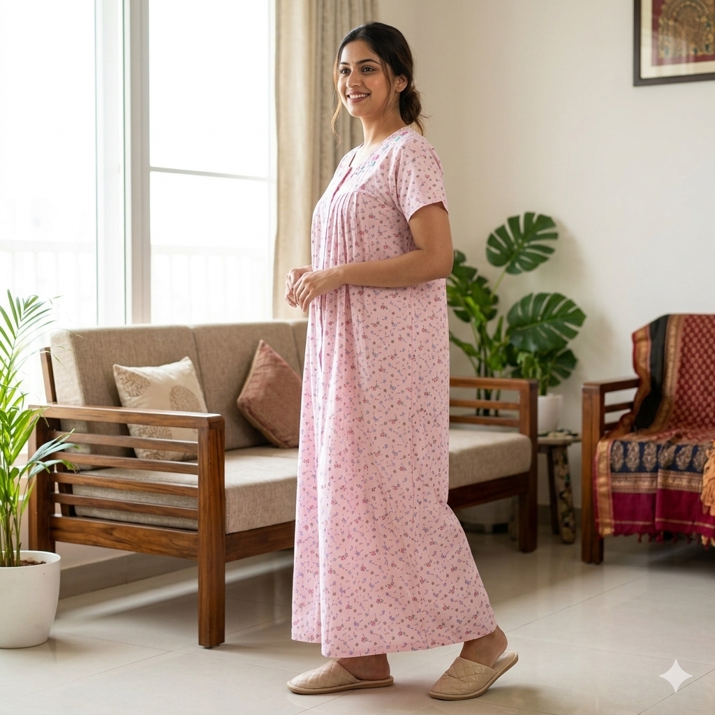 Bizzy Lizzy Light Pink Rose Front Open Nighty