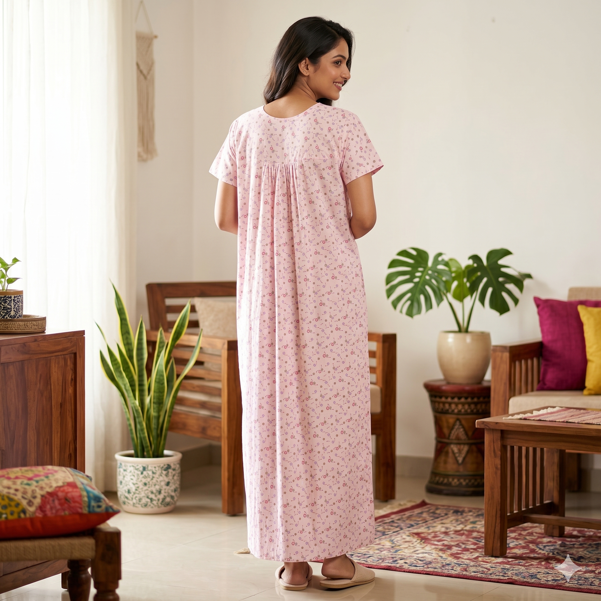 Bizzy Lizzy Light Pink Rose Front Open Nighty