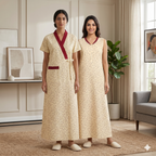 Bizzy Lizzy Light Yellow Alstroemeria 2pc Set Housecoat