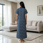 Pure Cotton Blue Tulip Housecoat