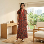 Pure Cotton Red Tulip Housecoat
