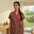 Pure Cotton Red Tulip Housecoat