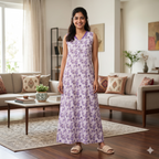 Bizzy Lizzy Purple Alstroemeria 2pc Set Housecoat