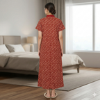 Pure Cotton Blood Red Heliconia Housecoat