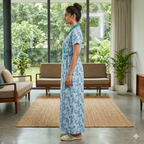 Bizzy Lizzy Light Blue Alstroemeria 2pc Set Housecoat