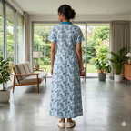 Bizzy Lizzy Light Blue Alstroemeria 2pc Set Housecoat