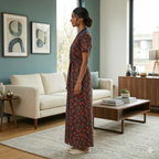 Pure Cotton Cobalt Blue Tulip Housecoat