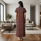 Pure Cotton Cobalt Blue Tulip Housecoat