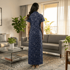 Bizzy Lizzy Navy Blue Daffodil Housecoat