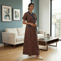 Pure Cotton Cobalt Blue Tulip Housecoat