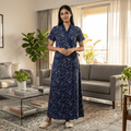 Bizzy Lizzy Navy Blue Daffodil Housecoat