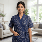Bizzy Lizzy Navy Blue Daffodil Housecoat