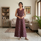 Bizzy Lizzy Maroon Daisy 2pc Set Housecoat