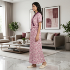 Bizzy Lizzy Light Pink Daisy 2pc Set Housecoat