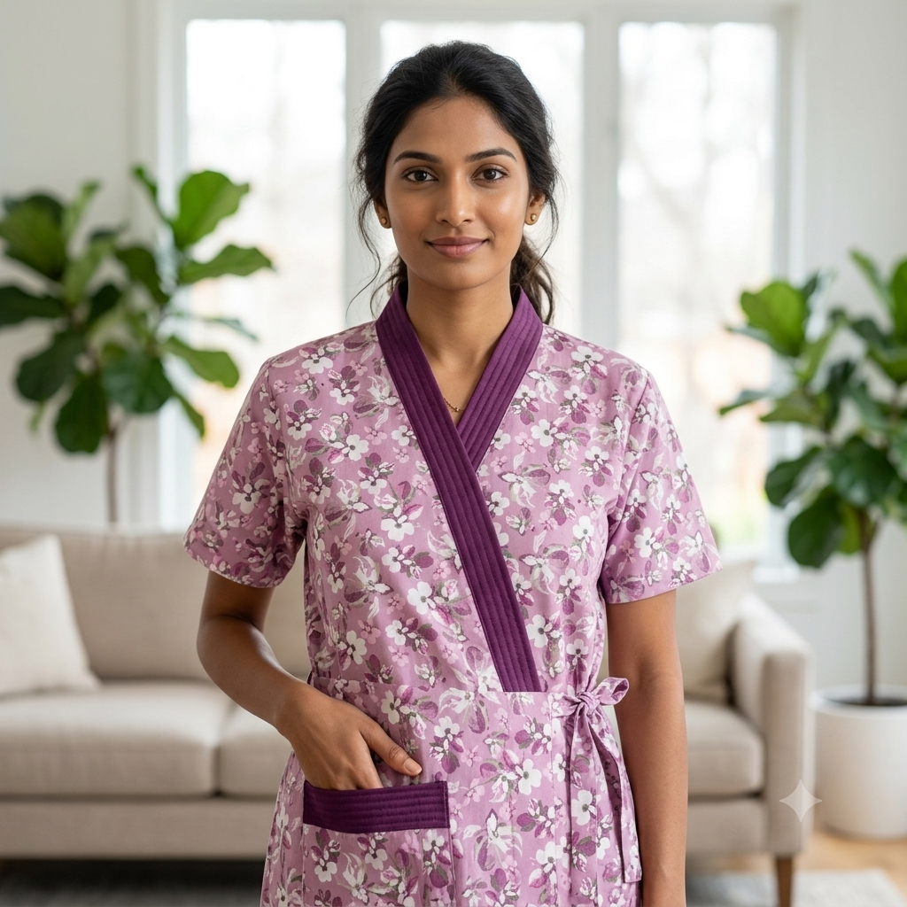 Bizzy Lizzy Light Pink Daisy 2pc Set Housecoat