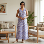Bizzy Lizzy Light Purple Daisy 2pc Set Housecoat