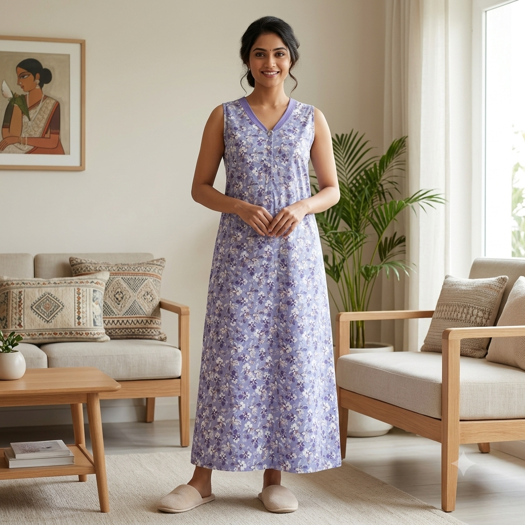 Bizzy Lizzy Light Purple Daisy 2pc Set Housecoat