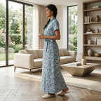 Bizzy Lizzy Light Blue Daisy 2pc Set Housecoat