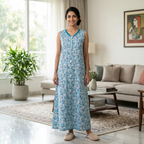 Bizzy Lizzy Light Blue Daisy 2pc Set Housecoat