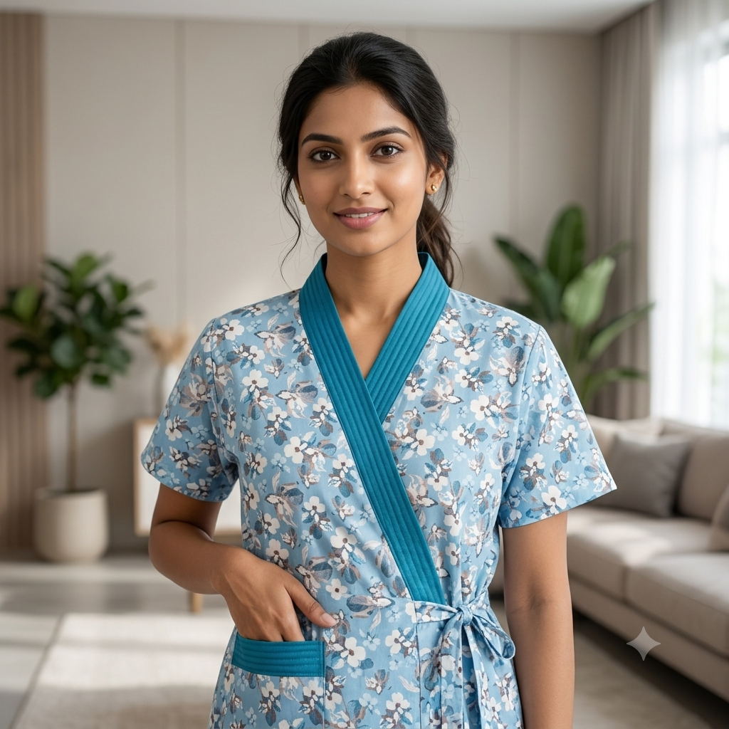 Bizzy Lizzy Light Blue Daisy 2pc Set Housecoat