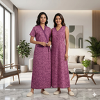 Bizzy Lizzy Deep Purple Hyacinth 2pc Set Housecoat