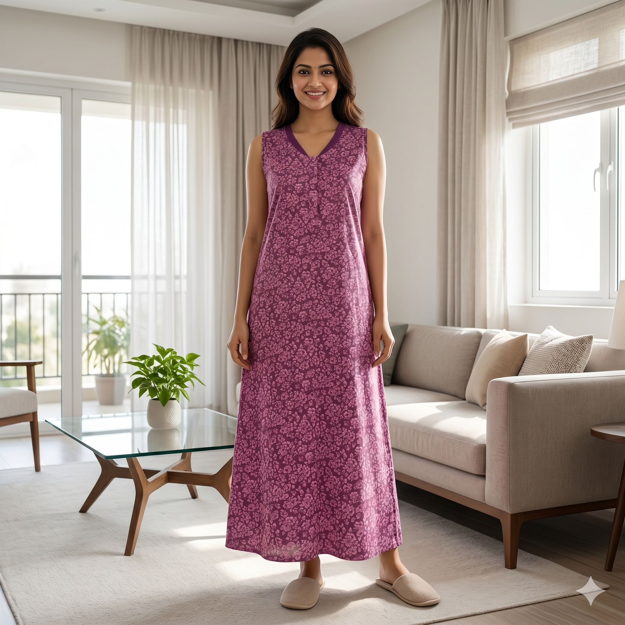 Bizzy Lizzy Deep Purple Hyacinth 2pc Set Housecoat