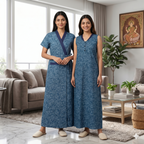 Bizzy Lizzy Blue Hyacinth 2pc Set Housecoat