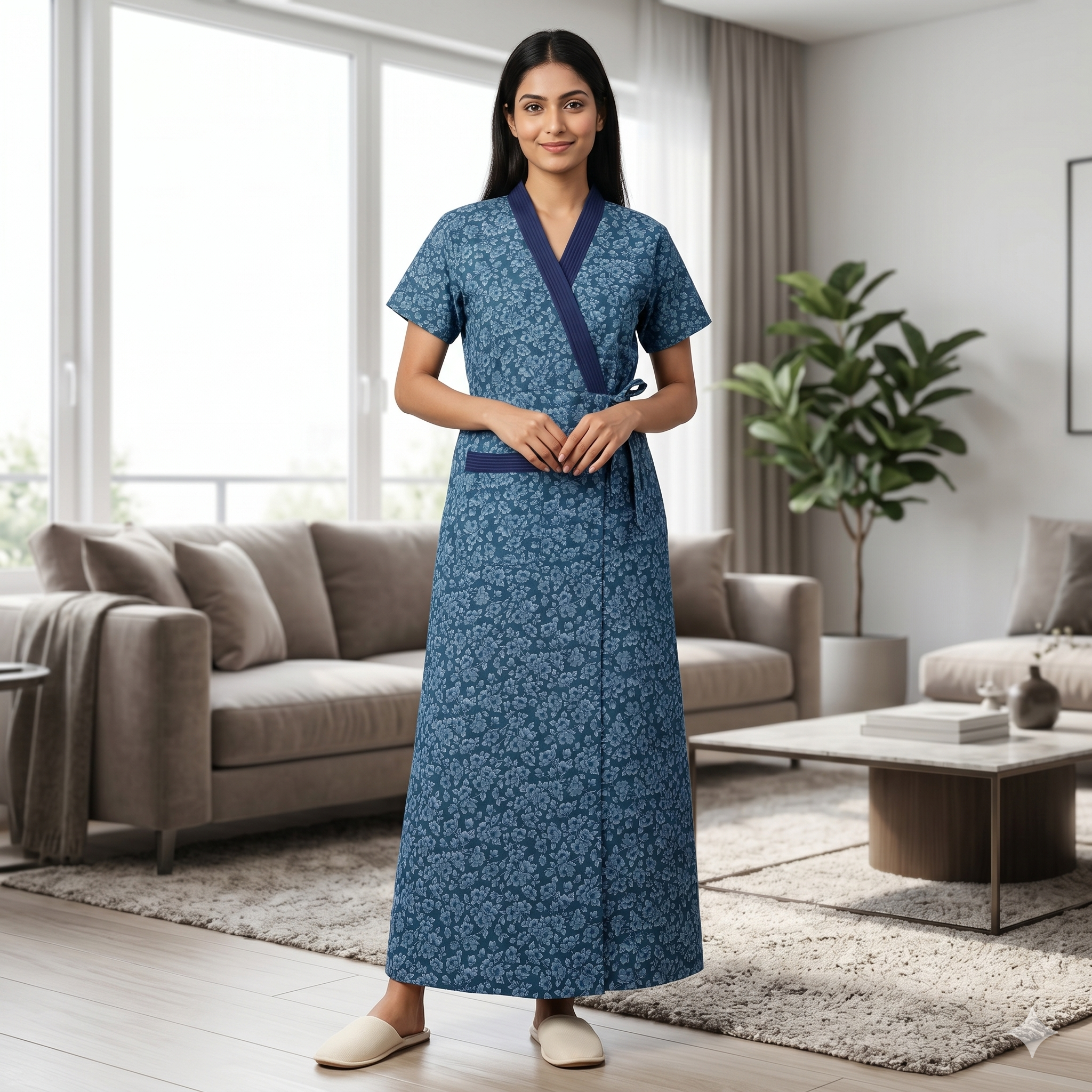 Bizzy Lizzy Blue Hyacinth 2pc Set Housecoat