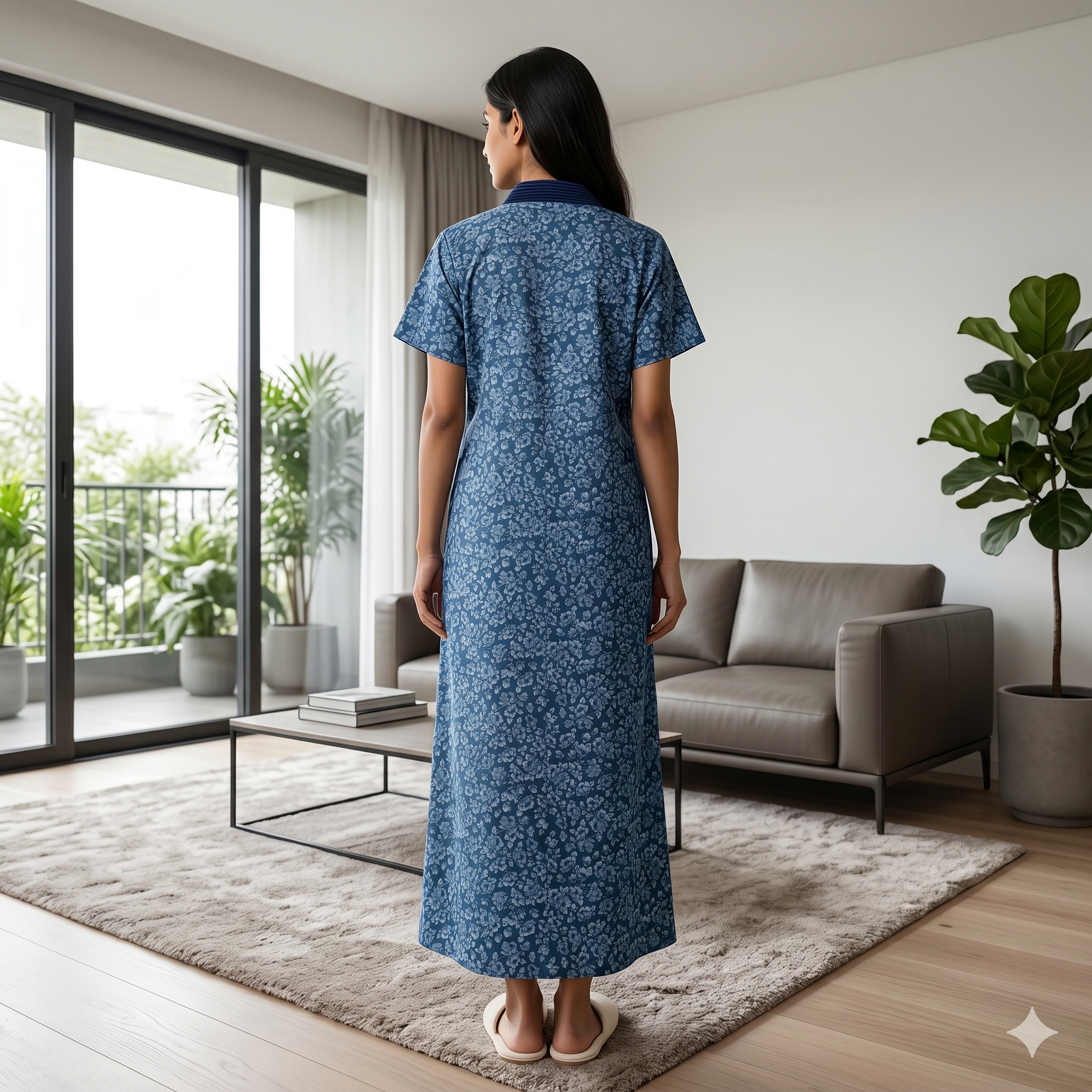 Bizzy Lizzy Blue Hyacinth 2pc Set Housecoat