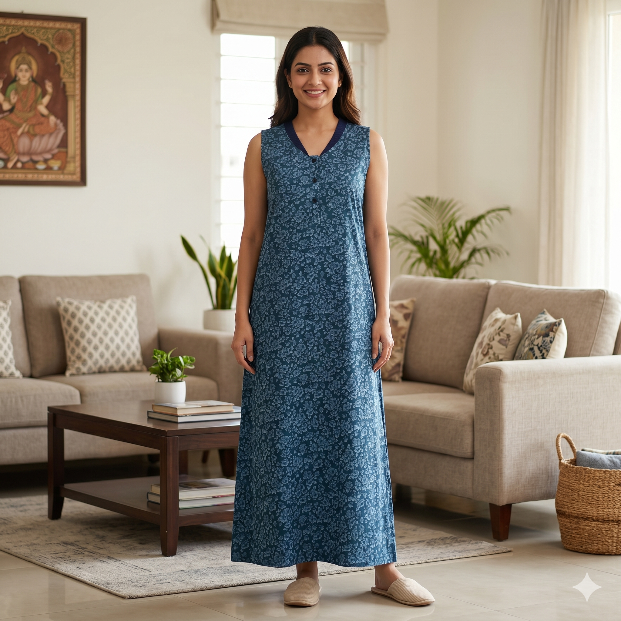 Bizzy Lizzy Blue Hyacinth 2pc Set Housecoat