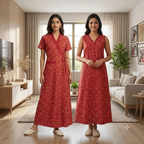 Bizzy Lizzy Red Iris 2pc Set Housecoat