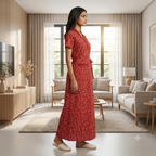 Bizzy Lizzy Red Iris 2pc Set Housecoat