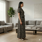 Pure Cotton Ebony Pansy Housecoat