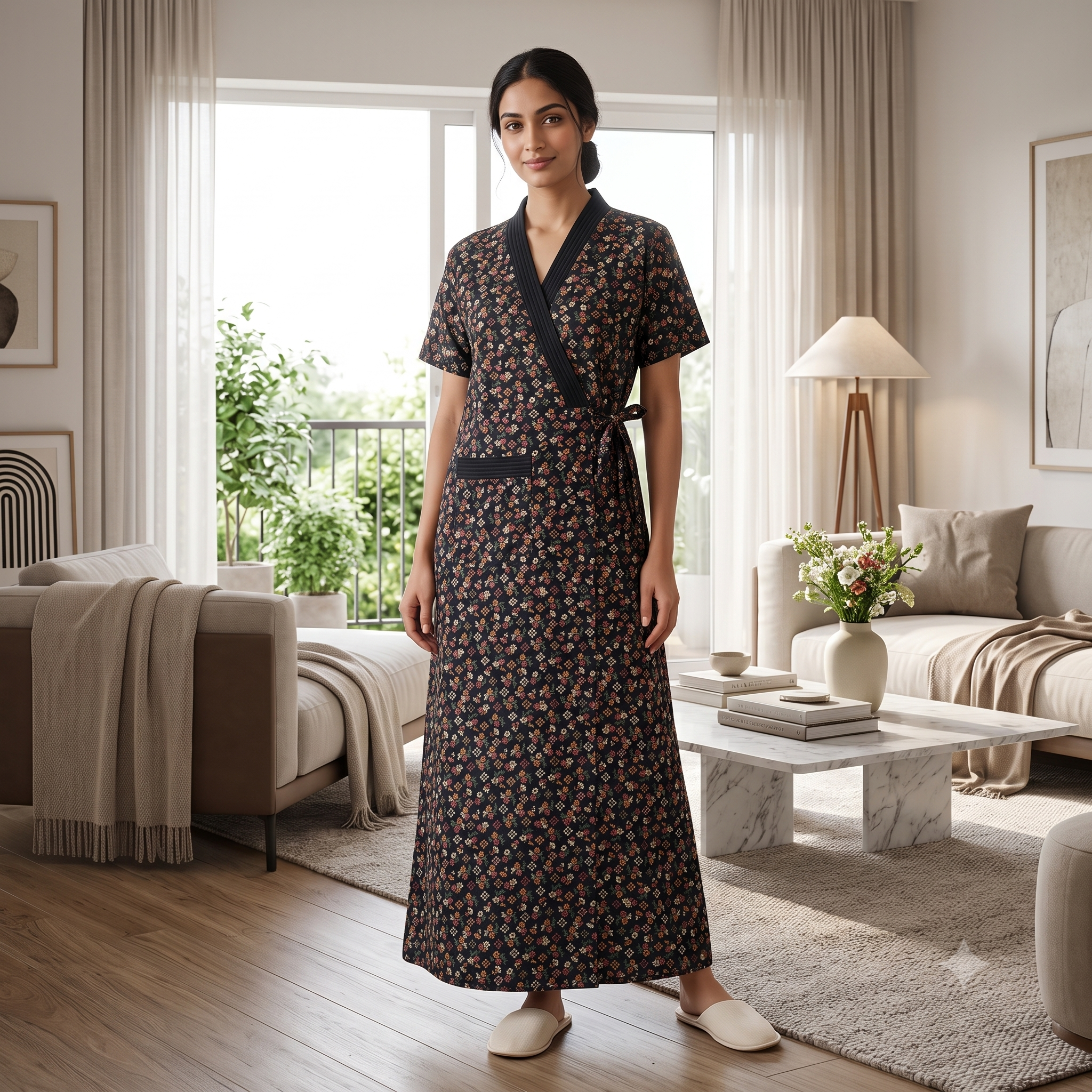 Bizzy Lizzy Black Iris 2pc Set Housecoat
