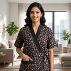Bizzy Lizzy Black Iris 2pc Set Housecoat