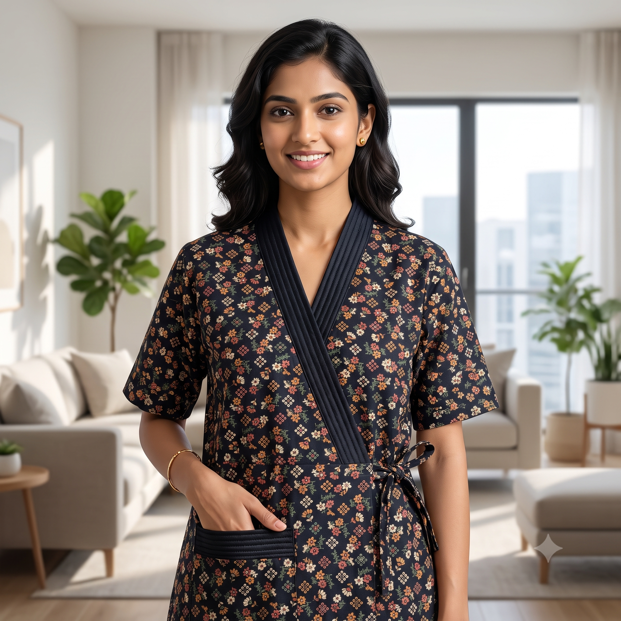 Bizzy Lizzy Black Iris 2pc Set Housecoat