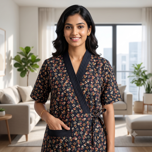 Bizzy Lizzy Black Iris 2pc Set Housecoat