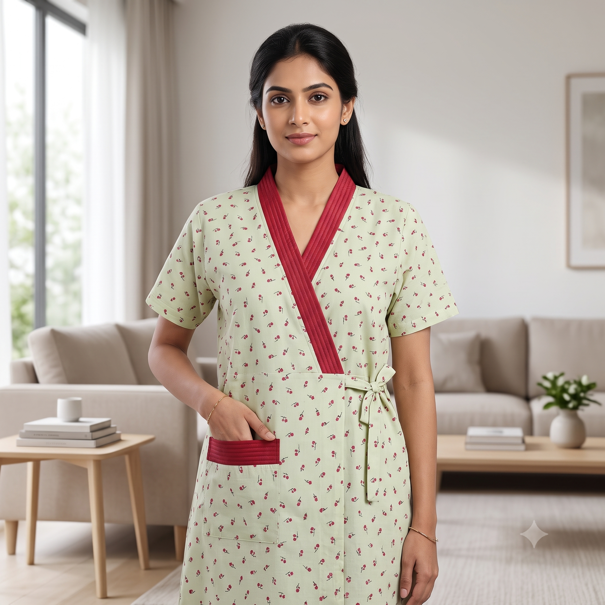 Bizzy Lizzy Light Green Iris 2pc Set Housecoat
