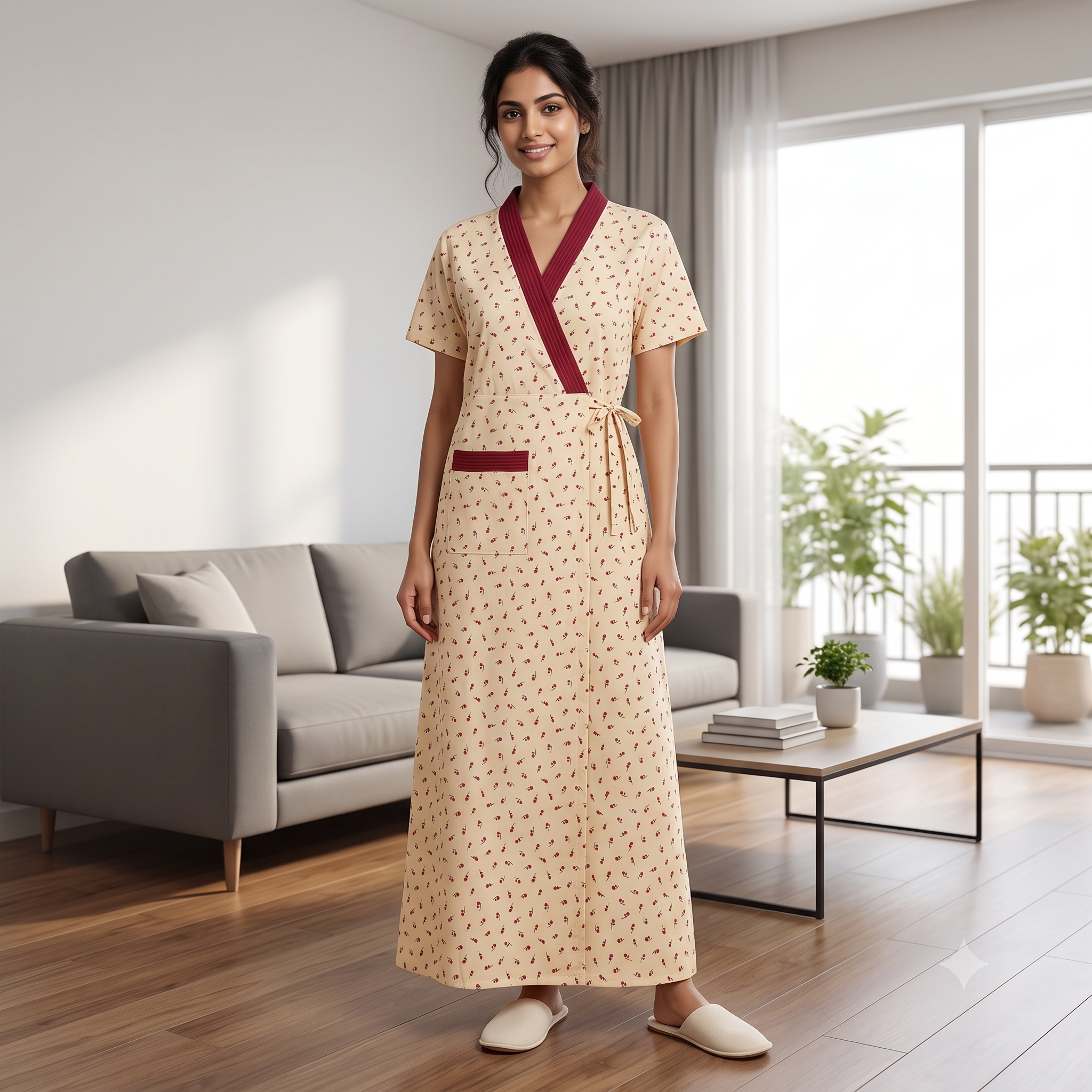 Bizzy Lizzy Light Yellow Iris 2pc Set Housecoat